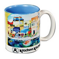 White with Light Blue Interior C Handle Mug - 11 oz.